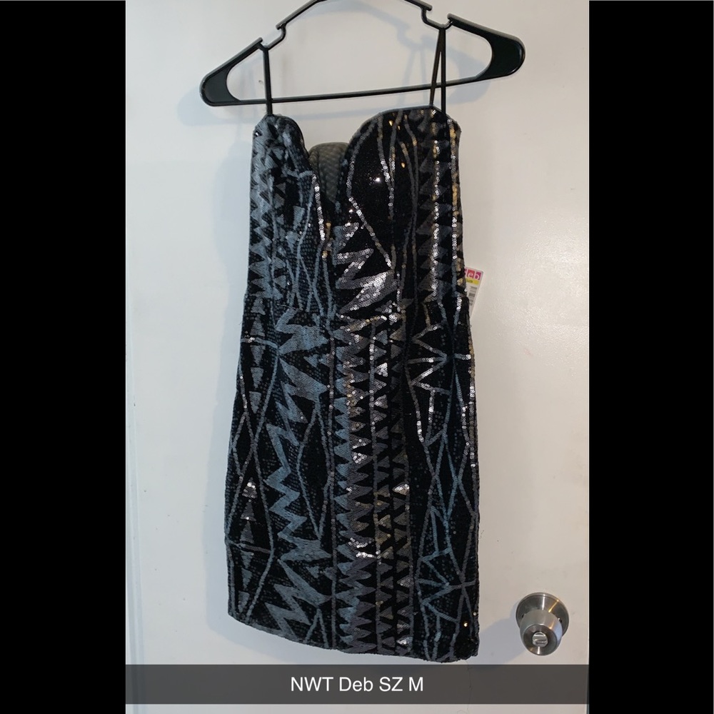 Strapless sequin dress